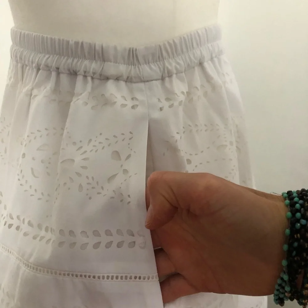 J. Crew Laser-Cut Poplin Midi Skirt - Picture 7 of 9